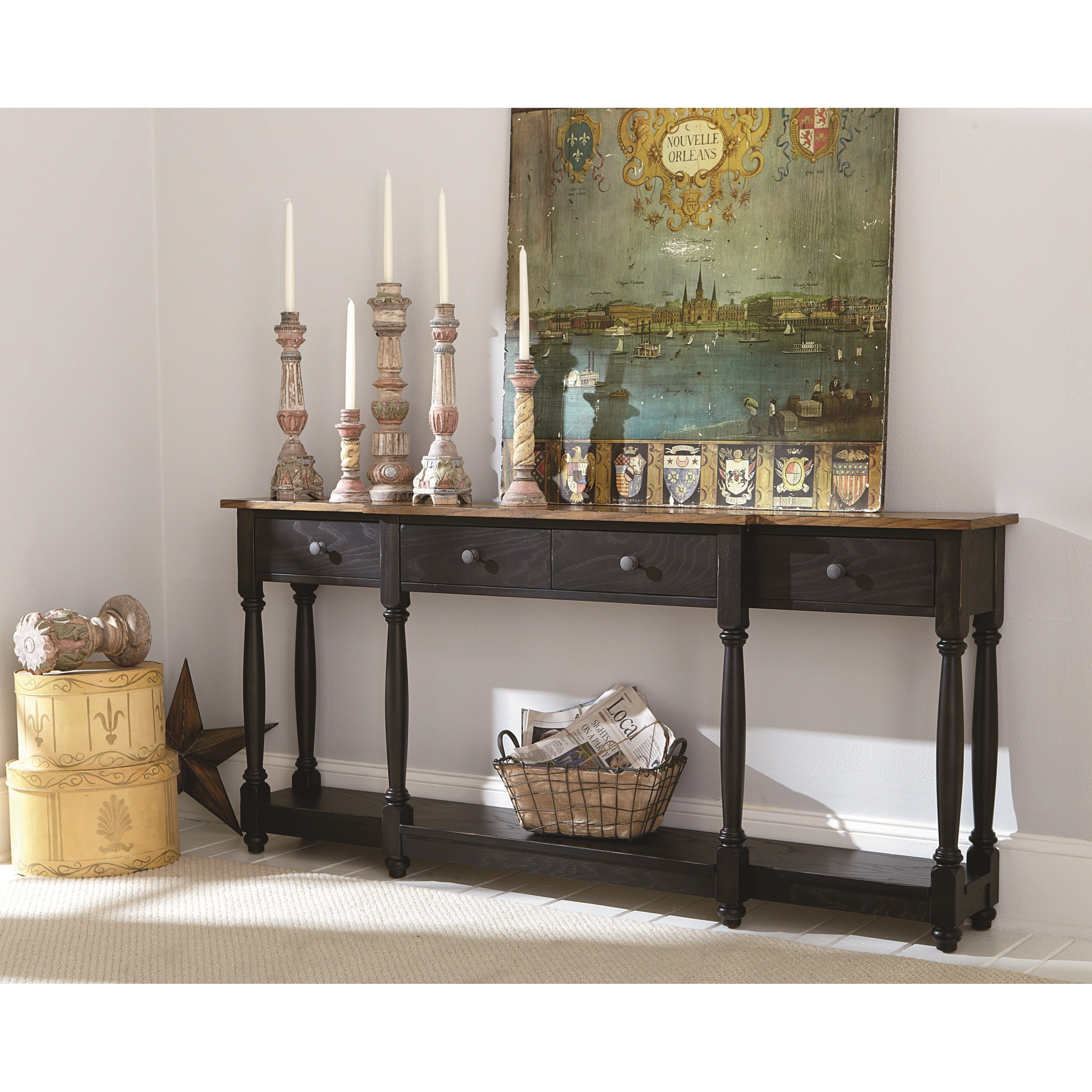 Hammary Hidden Treasures 090640 Transitional Console Table with Four